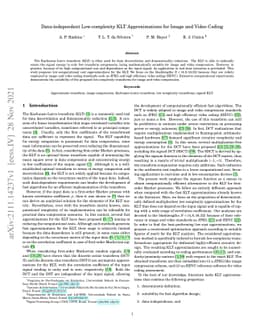 Data-independent Low-complexity KLT Approximations for Image and Video
  Coding