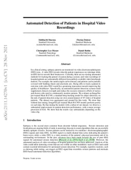 Automated Detection of Patients in Hospital Video Recordings