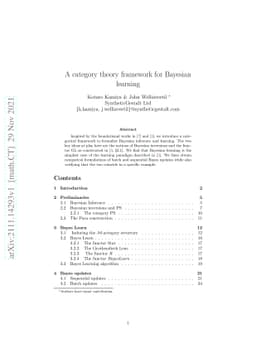 A category theory framework for Bayesian learning