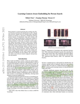 Learning Context-Aware Embedding for Person Search
