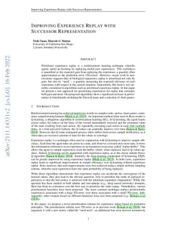 Improving Experience Replay with Successor Representation