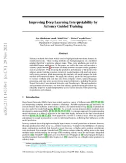 Improving Deep Learning Interpretability by Saliency Guided Training