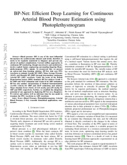 BP-Net: Efficient Deep Learning for Continuous Arterial Blood Pressure
  Estimation using Photoplethysmogram