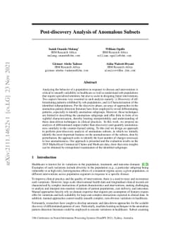 Post-discovery Analysis of Anomalous Subsets