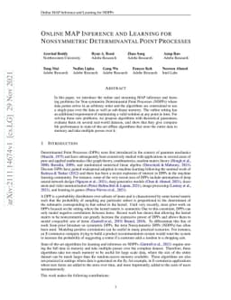 Online MAP Inference and Learning for Nonsymmetric Determinantal Point
  Processes