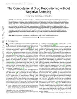 The Computational Drug Repositioning without Negative Sampling