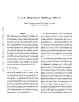 A Case for a Programmable Edge Storage Middleware