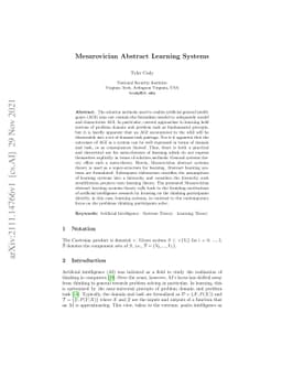 Mesarovician Abstract Learning Systems