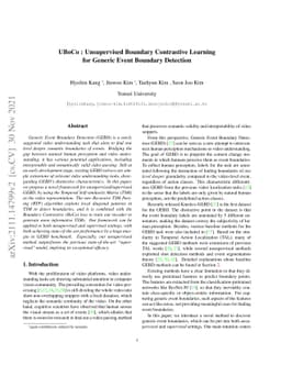 UBoCo : Unsupervised Boundary Contrastive Learning for Generic Event
  Boundary Detection