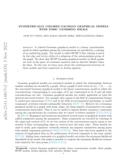 Symmetrically colored Gaussian graphical models with toric vanishing
  ideal