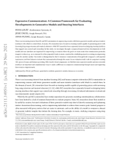 Expressive Communication: A Common Framework for Evaluating Developments
  in Generative Models and Steering Interfaces