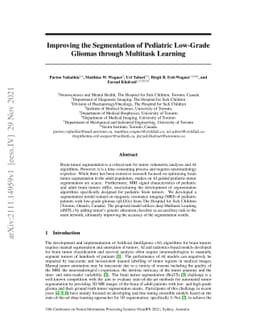 Improving the Segmentation of Pediatric Low-Grade Gliomas through
  Multitask Learning