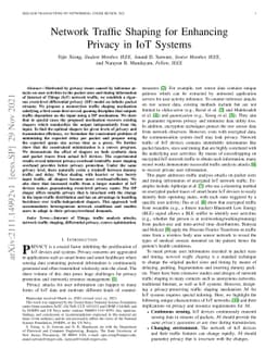 Network Traffic Shaping for Enhancing Privacy in IoT Systems