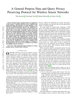 A General Purpose Data and Query Privacy Preserving Protocol for
  Wireless Sensor Networks