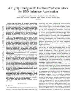 A Highly Configurable Hardware/Software Stack for DNN Inference
  Acceleration