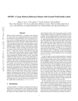 MOTIF: A Large Malware Reference Dataset with Ground Truth Family Labels