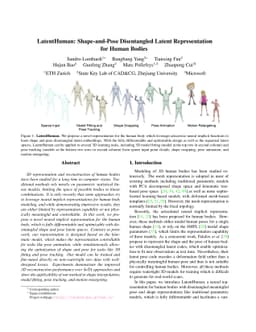 LatentHuman: Shape-and-Pose Disentangled Latent Representation for Human
  Bodies