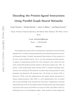 Decoding the Protein-ligand Interactions Using Parallel Graph Neural
  Networks