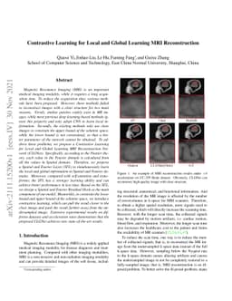 Contrastive Learning for Local and Global Learning MRI Reconstruction