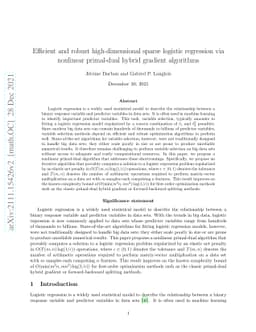 Efficient and robust high-dimensional sparse logistic regression via
  nonlinear primal-dual hybrid gradient algorithms