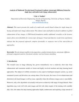 Analysis of Multiscale Wavelet-based Fractional Gradient-Anisotropic
  Diffusion Fusion for single hazy and underwater image enhancement