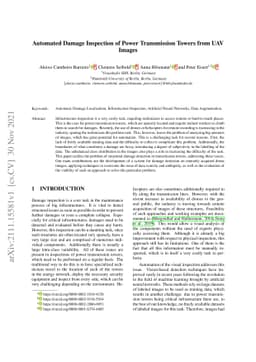 Automated Damage Inspection of Power Transmission Towers from UAV Images