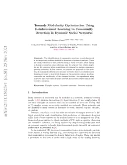 Towards Modularity Optimization Using Reinforcement Learning to
  Community Detection in Dynamic Social Networks