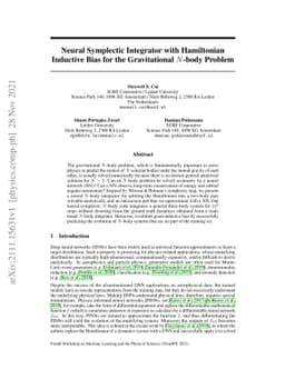 Neural Symplectic Integrator with Hamiltonian Inductive Bias for the
  Gravitational $N$-body Problem