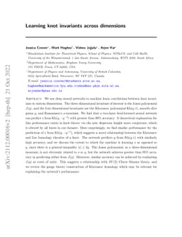 Learning knot invariants across dimensions