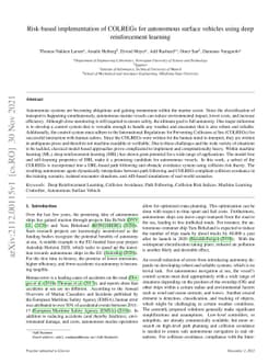 Risk-based implementation of COLREGs for autonomous surface vehicles
  using deep reinforcement learning