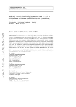 Solving reward-collecting problems with UAVs: a comparison of online
  optimization and Q-learning