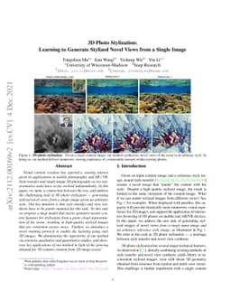 3D Photo Stylization: Learning to Generate Stylized Novel Views from a
  Single Image