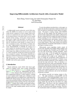 Improving Differentiable Architecture Search with a Generative Model