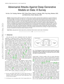 Adversarial Attacks Against Deep Generative Models on Data: A Survey