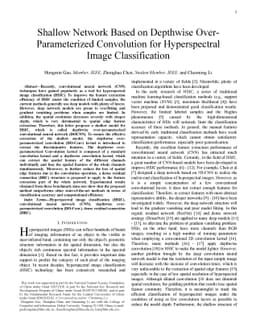 Shallow Network Based on Depthwise Over-Parameterized Convolution for
  Hyperspectral Image Classification