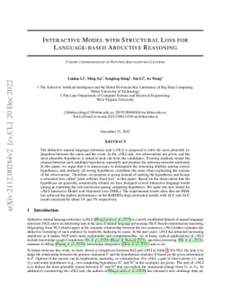 Interactive Model with Structural Loss for Language-based Abductive
  Reasoning