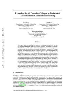 Exploring Social Posterior Collapse in Variational Autoencoder for
  Interaction Modeling