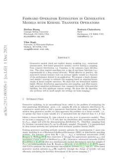 Forward Operator Estimation in Generative Models with Kernel Transfer
  Operators