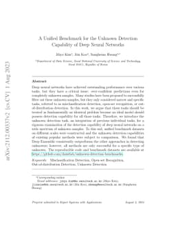 A Unified Benchmark for the Unknown Detection Capability of Deep Neural
  Networks
