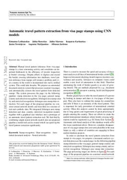 Automatic travel pattern extraction from visa page stamps using CNN
  models