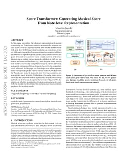 Score Transformer: Generating Musical Score from Note-level
  Representation