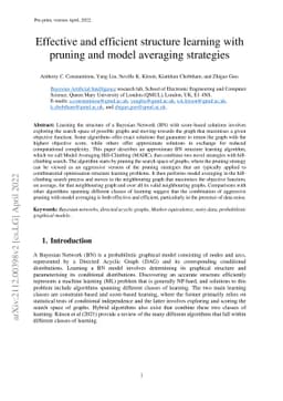Effective and efficient structure learning with pruning and model
  averaging strategies