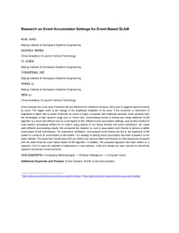 Research on Event Accumulator Settings for Event-Based SLAM
