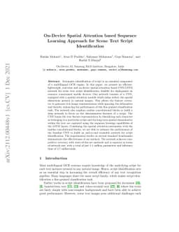 On-Device Spatial Attention based Sequence Learning Approach for Scene
  Text Script Identification