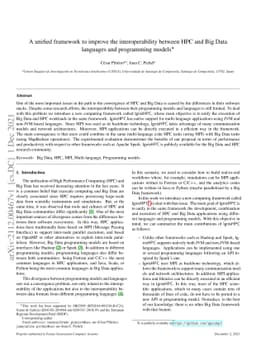 A unified framework to improve the interoperability between HPC and Big
  Data languages and programming models