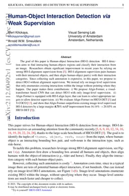 Human-Object Interaction Detection via Weak Supervision