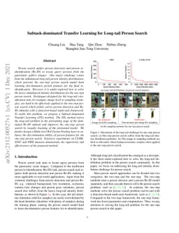 Subtask-dominated Transfer Learning for Long-tail Person Search