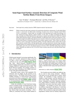 Semi-Supervised Surface Anomaly Detection of Composite Wind Turbine
  Blades From Drone Imagery