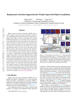 Background Activation Suppression for Weakly Supervised Object
  Localization