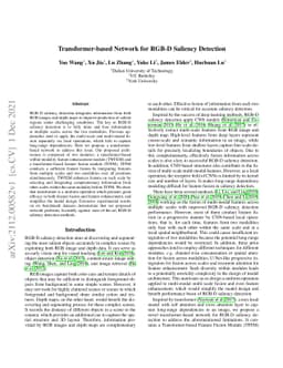 Transformer-based Network for RGB-D Saliency Detection